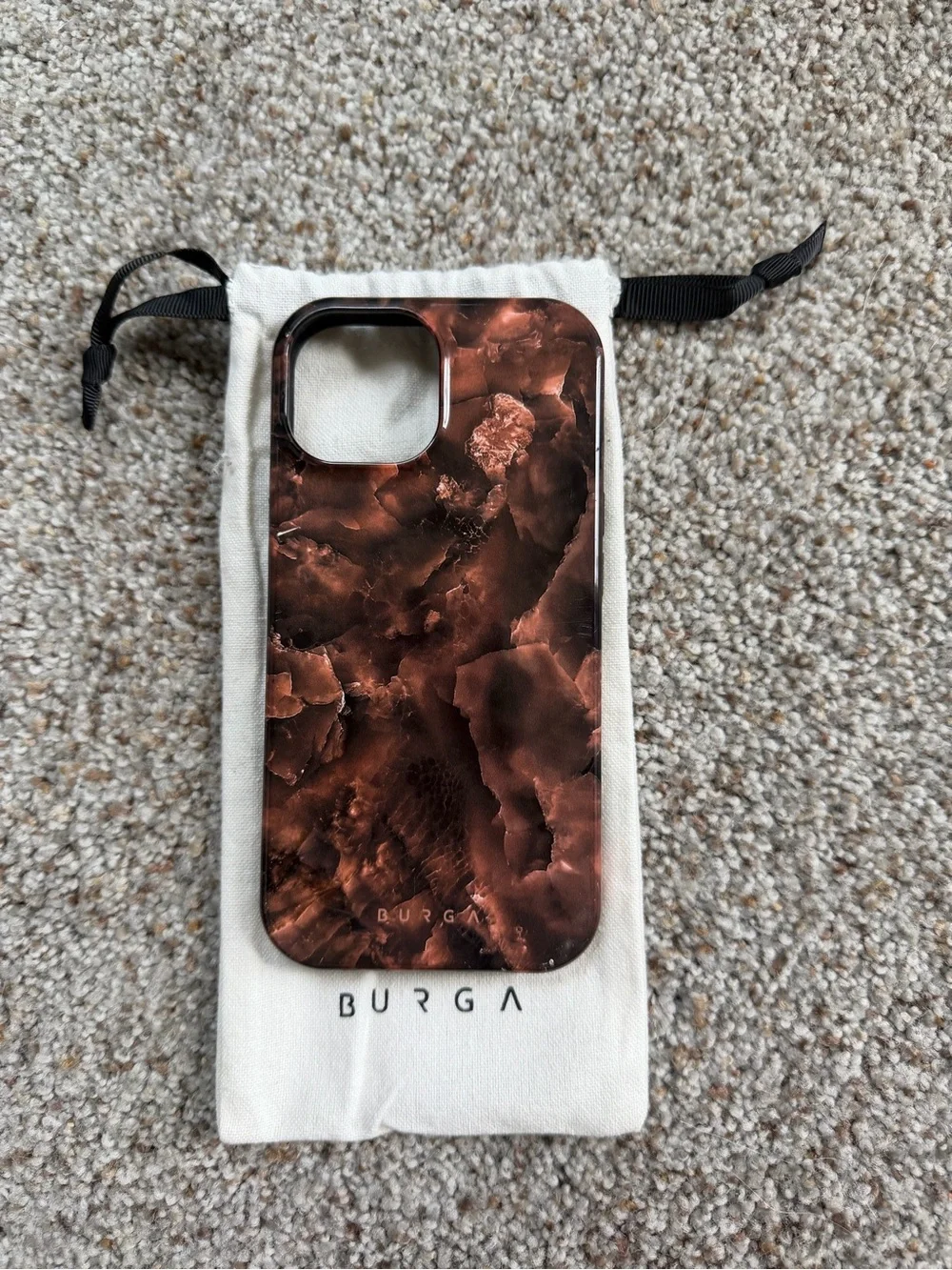 Toasted Chestnut Brown Tortoiseshell iPhone 15 Burga Case